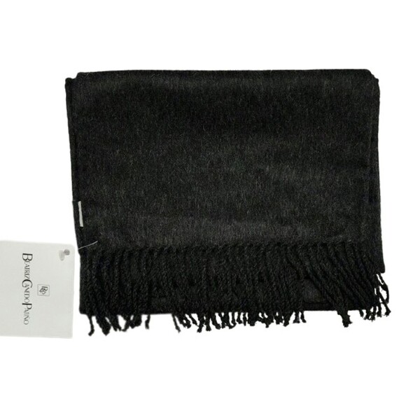 BCP Alpaca Designs S.R.L. Accessories - NWT Beatriz Canedo Patino Baby Alpaca Scarf Gray Handmade Bolivia 68.5" x 11"